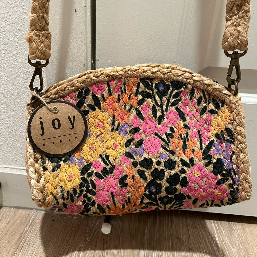Joy Susan Pink and Yellow Floral Crossbody Bag